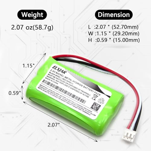 (2-Pack) 2.4V 2000mAh Ni-MH Battery Pack Replacement for Nvidia Shield Game Controller, Shield TV Game Controller P2920, HRLR15/51, HFR-50AAJY1900x2