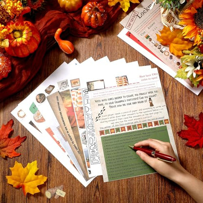 Fullhawl Thanksgiving Turkey Escape Room Game 28 Cards Card-Based at-Home Escape Room Experience Family Friend Fun for Adults Thanksgiving Party Games Supplies for 1 to 6 Players 60 Minute Game