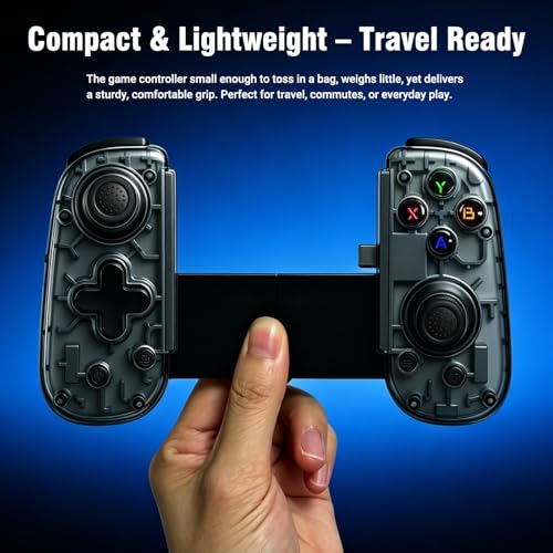 Joso Mobile Game Controller with USB-C Plug & Play, Wireless & Wired Gamepad for iPhone/Android & Switch with Hall Effect Joysticks/Dual Vibration/Turbo, Supports Cloud Gaming & Streaming (Black) - color: Black