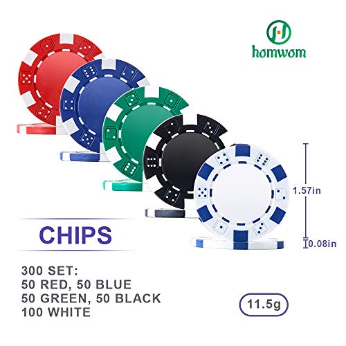 Poker Chip Set - 300PCS Poker Chips with Aluminum Case, 11.5 Gram Chips for Texas Holdem Blackjack - style: 300pcs