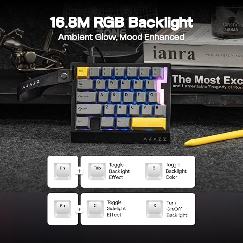 MechLands AJAZZ AK029 One Handed Gaming Keyboard, 8Khz Polling, 29 Keys Rapid Fast Wired Keyboard, SOCD & DKS, Magnetic Switch, Adjustable Actuation, RGB Backlits, Aluminum Plate (Black) - color: Black