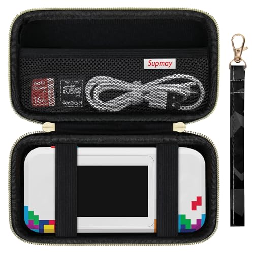 Supmay Hard Travel Case for My Arcade Tetris Pocket Player Pro, Strategic Puzzle Games, Retro Portable Game Console Protection Case with Mesh Pocket for Batteries and USB-C Cable, Black - color: Black Cube