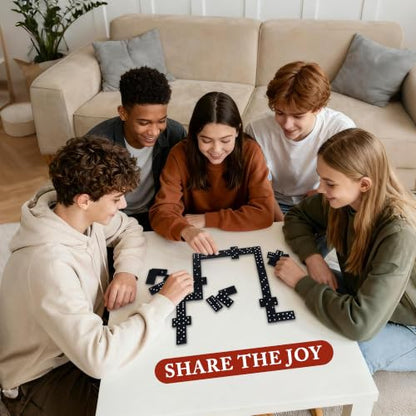 Offelec Dominos Set for Adults – 140pcs Dominoes Set - Classic Board Games, Double 6 Dominoes Family Games for Adults - Double Six Standard Dominos Set 5 * 28 Tiles, Travel-Friendly Domino Set - color: 5 Packs Double 6 Domino