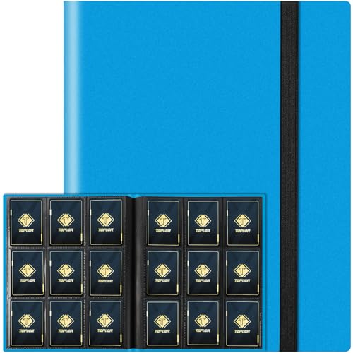 Trading Card Binder, Card Binder Album Folder Book Fit for MTG Baseball Football Sports Cards, Easy to Use Card Collection Binder (Sky Blue, 360 Pockets) - color: Sky Blue, size: 360 Pockets