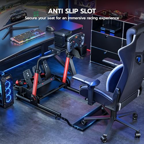 ARES WING Racing Wheel Stand with Chair Fixing Slot, Foldable Racing Simulator Cockpit, Formula GT Sim Racing Cockpit Compatible with Fanatec, Thrustmaster, Logitech, Moza, Simagic, Gaming Equipment