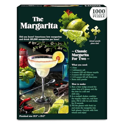Gouda Games The Margarita – Cocktail Jigsaw Puzzle for Adults, 1000 Pieces | Includes Sorting Trays, Fun for Families, Friends, Game Nights, Gifts for Cocktail Lovers, Finished Size 27.5" x 19.5"