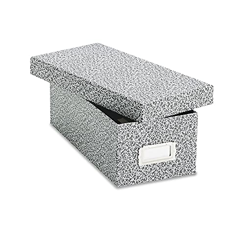 Oxford 40588 Reinforced Board Card File, Lift-Off Cover, Holds 1,200 3 x 5 Cards, Black/White - size: 3" x 5"