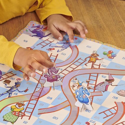 eeBoo Slips & Ladders Dragon Edition - Award Winning Classic Race Game with Holographic Foil, Screen-Free Fun for 2-4 Players, Kids Ages 5 and up - style: Slips and Ladders