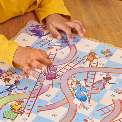 eeBoo Slips & Ladders Dragon Edition - Award Winning Classic Race Game with Holographic Foil, Screen-Free Fun for 2-4 Players, Kids Ages 5 and up - style: Slips and Ladders