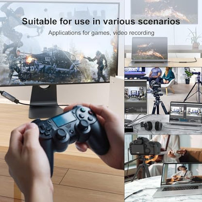 4K 30FPS HDMI Video Capture Card,Video Recording Card HDMI USB 3.0 for Gaming Live Streaming TV Recorder, for Windows Android Mac OS System VLC,OBS,Amcap,PS5,Switch,Xbox