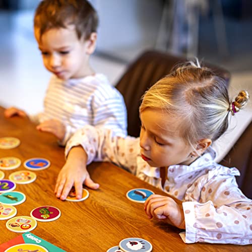 Montessori-Inspired Wooden Matching Game for Toddlers 2-4 Years - Durable, Scratch-Resistant 16 Card Set, Includes Carry Bag - Memory Game for Toddlers 2-4 Years - Cognitive Verbal Skills Development - size: Animals 16 cards