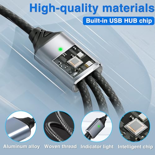 Duttek USB A Splitter 0.8FT/25cm, 1 to 3 USB Extension Cable, Type A Male to 3 Female Cable for Laptop, PC, Charging and 480Mbps Data Transfer - style: USB A Splitter Cable