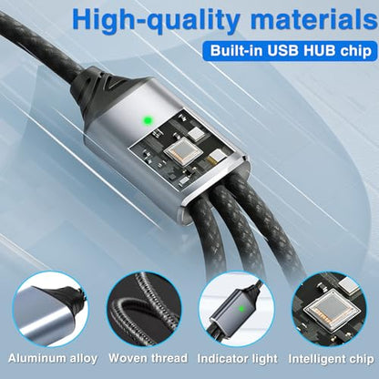 Duttek USB A Splitter 0.8FT/25cm, 1 to 3 USB Extension Cable, Type A Male to 3 Female Cable for Laptop, PC, Charging and 480Mbps Data Transfer - style: USB A Splitter Cable