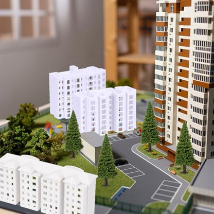 Wakauto Miniature Apartment Building Model 4Pcs Mini Buildings for Diorama Plastic Mini Building Decor for Crafts City Models for Sand Table Layout Home D Cor