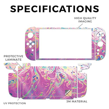 Glossy Glitter Gaming Skin Compatible with Nintendo Switch 2 Console Only - Magenta Wash - Premium 3M Vinyl Protective Wrap Decal Cover - Easy to Apply | Crafted in The USA by MightySkins - color: Magenta Wash, size: Switch 2 Console Skin Only, style: Glo