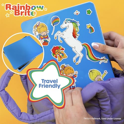 Rainbow Brite Magnetic Playset, 75 Characters & Accessories, Reusable Storage Tin and Play Scene, Fun Toddler Toys, Mess Free Travel Games & Road Trip Essentials, 4 Year Old Girl Birthday Gifts - color: Rainbow Brite