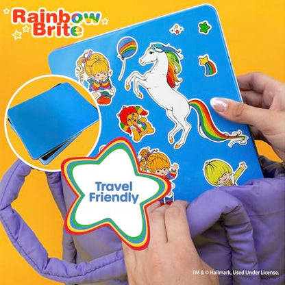 Rainbow Brite Magnetic Playset, 75 Characters & Accessories, Reusable Storage Tin and Play Scene, Fun Toddler Toys, Mess Free Travel Games & Road Trip Essentials, 4 Year Old Girl Birthday Gifts - color: Rainbow Brite