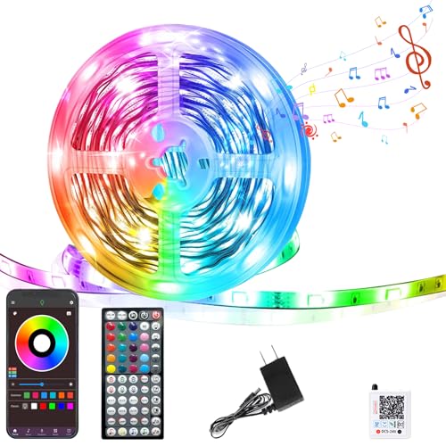 GANZQH 100FT RGB Led Lights for Bedroom with Remote & App Control, 1 Roll | Music Sync Led Light Strip Color Changing Led Strip Lights, DIY Led Lights for Room Decor Ambient Lighting - size: 100FT