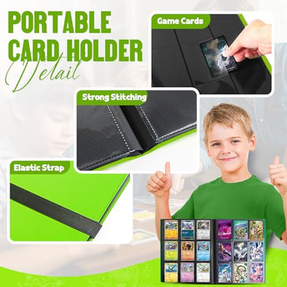 Card Binder 9-Pockets,Trading Card Binder,20 Pages, 360 Card Capacity Collection Binder, Card Folder for MTG, TCG, Game Cards & Sports Cards (Apple green) - color: Apple green