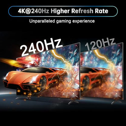 4K 240Hz HDMI 2.1 Bi-Directional Switch - 2 in 1 Out Switcher/1 in 2 Splitter Supports 8K@60Hz & 4K@60Hz,Compatible with PS5，Xbox，Roku Firestick ，Computers，etc