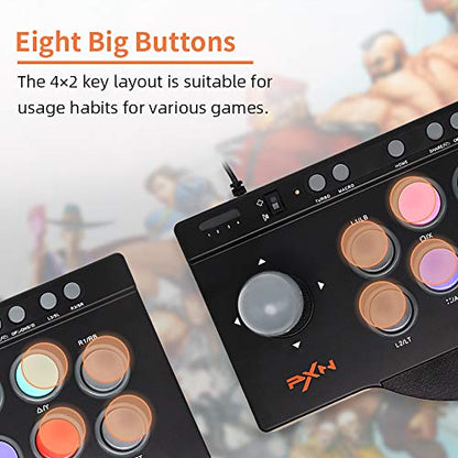PXN Arcade Fight Stick, Fighting Game Joystick for PS4, PS3, Xbox One, Nintendo Switch and Windows PC - 7.2 ft USB Cable