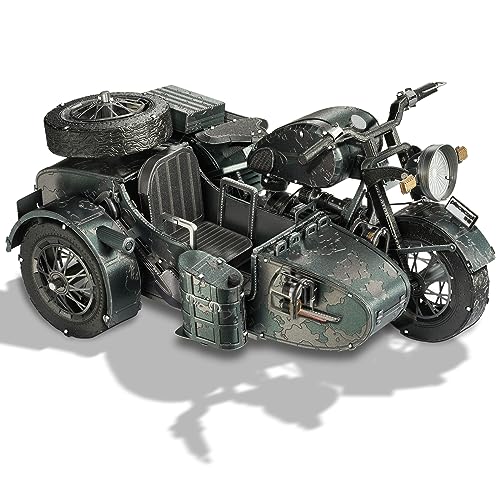 Piececool 3D Puzzles for Adults, Motorcycle with Sidecar Metal Model Building Kits for Family Time, Side Car DIY Assembling Arts and Crafts Best Birthday Gifts - style: Sidecar