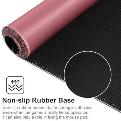 XXL Gaming Mouse Pad 35.4x15.7 Professional Large Mouse Pad & Computer Game Mouse Mat-90x40 Darkpinkus - color: 90x40 Darkpinkus, size: 35.4x15.7x0.1IN