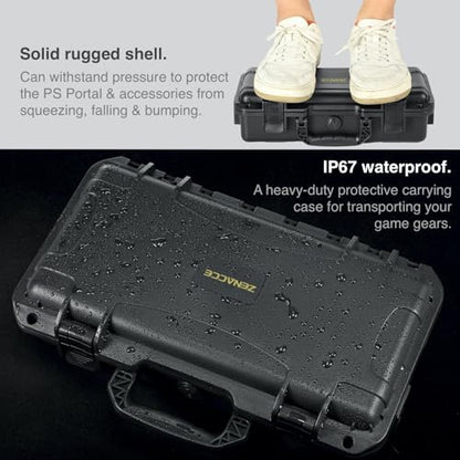 ZENACCE Hard Carrying Case for PS Portal Remote Player | Waterproof Travel Bag for Playstation Portal Handheld Console and Accessories