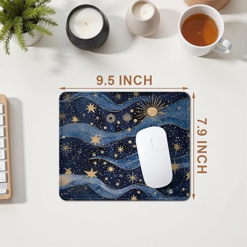 Fantasy Starry Night Sky Mouse Pad, Celestial Sun Star Galaxy Gifts for Women, Blue and Gold Galaxy Mouse Pad for Home Office Computer Gaming Desk Essentials, 9.5x7.9 Inch - color: 10Child