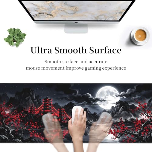 Extended Gaming Mouse Pad, Large Mouse Mat, XL Desk Pad for Keyboard and Mouse, Non-Slip Rubber Base & Stitched Edges for Gamer Office 31.5x11.8 in - color: 6