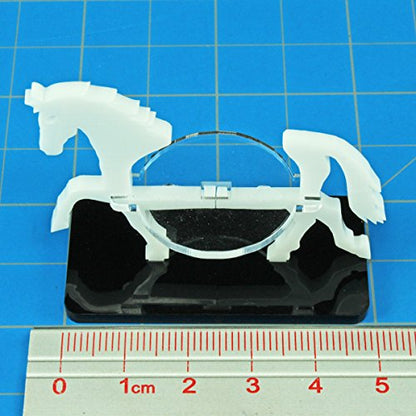 LITKO Horse Mount | Compatible with D&D & Pathfinder | 25x50mm | White | Turns a 30mm (1.25-inch) hero into a saddled rider | Rectangular base | Includes steed + clear acrylic base | Glue assembly - color: White, style: 25x50mm Base