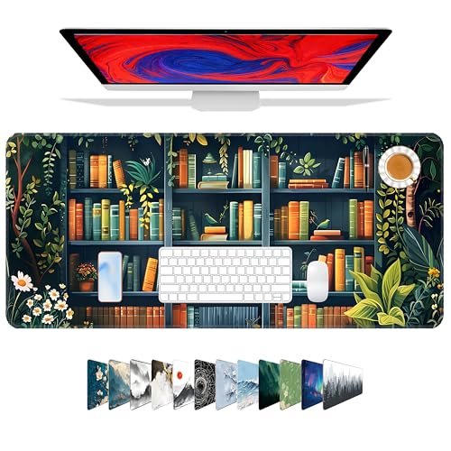 Galdas Gaming Mouse Pad XXL XL Large Long Extended Big Mousepad Non-Slip Rubber Keyboard Mouse Pad with Stitched Edges for Laptop Home Office (31.5x11.8x0.08 Inch) -Books - color: Books