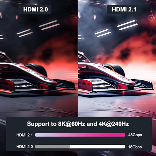 BENFEI 8K HDMI to HDMI 10ft Cable, Certified Ultra High Speed HDMI Cable 4K@240Hz, 8K@60Hz, HDMI 2.1, 10 Feet, 48Gbps, Aluminum Shell, Nylon Braided - size: 10 Feet
