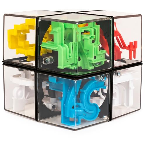 Rubik's Cube, Perplexus Hybrid 2x2 Brain Teaser Fidget Toy & 3D Maze Puzzle | Twist To Align Tracks & Guide Puzzle Cube, Challenging STEM Puzzle Develops Problem-Solving & Logic Skills For Kids, Ages 8+ - color: Multicolor