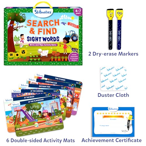 Skillmatics Search and Find Sight Words Educational Game - Reusable Preschool Learning Activities, Perfect for Toddlers & Kids Who Love Toys, Builds Vocabulary, Gifts for Ages 4, 5, 6, 7 - style: Search & Find Sight Words