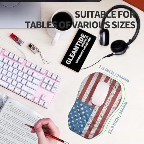 Ergonomic Raised Mouse Pad Wrist Support with Bilateral Slope Memory Foam Mousepad for Wrist Rest and Carpal Tunnel Pain Relief 11.8x7.9〃National Flag - color: National Flag