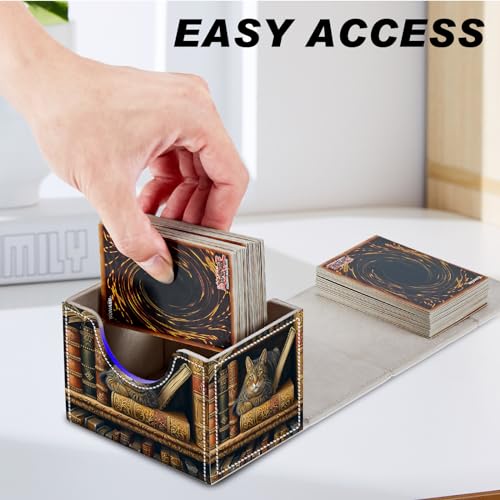 Card Game Storage Box TCG Deck Box MTG Card Box Organizer Trading Card Case Commander Deck Box TCG Card Storage Box Magnetic Closure Creative Pattern Up to 200 Cards, Animal Proud Rooster - color: Animal Proud Rooster