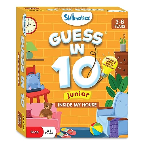 Skillmatics Guess in 10 Junior – Inside My House, Card Game, Gift for Kids | Educational Trivia Game for Preschoolers, Travel Toy & Guessing Board Game, Screen-Free, Boys & Girls Ages 3, 4, 5 & 6 - style: Junior Inside My House