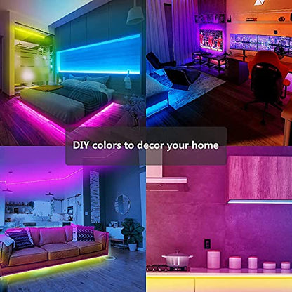 GUPUP 200 FT LED Strip Lights,Color Changing LED Lights for Bedroom,Built-in-Mic,Music Sync Tape Lighting,Phone Smart Controlled(APP+Remote+Mic) | Built-in-Mic,Music Sync Tape Lighting,Phone Smart Controlled(APP+Remote+Mic) - size: 200 ft Bluetooth
