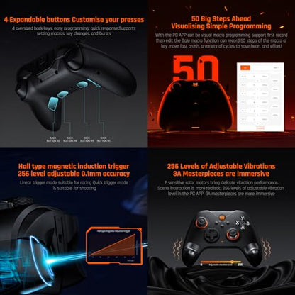 Black Shark Wireless Controller, BIGBIG Won Gale PC Controller, Motion Aiming, Hall Trigger, 4 Custom Buttons, PC App Game Controllers for Switch/PC/iOS/Android Wireless Gaming Controller [windows] - color: ⅠGale Standard Edition