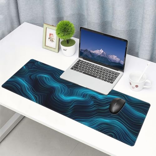 Gaming Mouse Pad, Black Teal Blue Mouse Pad 11.8x23.6 Inch Large Extended Computer Mouse Mat Keyboard Full Desk Mousepad for Gaming, Office, Home - color: style-11, size: 11.8 x23.6-Inch