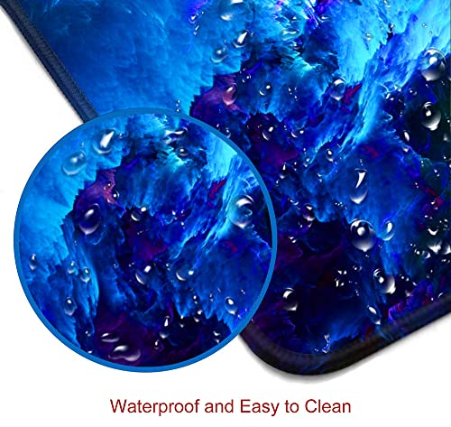 Gaming Mouse Pad, Large Non-Slip Rubber Base Mousepad, Keyboard Mouse Mat, Desk Pad with Stitched Edges, 31.5x11.8inch, Dazzling Galaxy - color: 15 Dazzling Galaxy