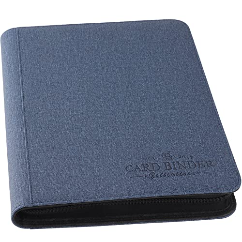 Trading Card Binder, Card Collection Binder with 540 Side Loading Pockets, 9 Pocket Album Folder for TGC,MTG, Baseball Cards, Yugioh (Blue) - color: blue