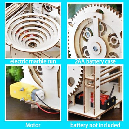 3D Puzzle Marble Run for Adults Wooden Engineering Puzzle Kit Wood Mechanical Puzzles DIY Mode Kits for Adult Age 14+ Years Old - style: Spiral track