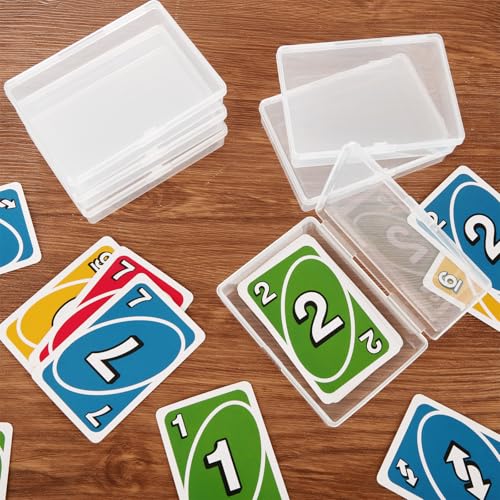 24PCS Playing Card Case, 3.8 x 2.7 x 0.8 Inch Plastic Playing Card Box Clear Card Game Storage Organizer, Empty Standard Size Card Deck Cases, NO Cards