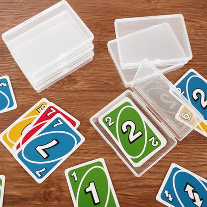24PCS Playing Card Case, 3.8 x 2.7 x 0.8 Inch Plastic Playing Card Box Clear Card Game Storage Organizer, Empty Standard Size Card Deck Cases, NO Cards
