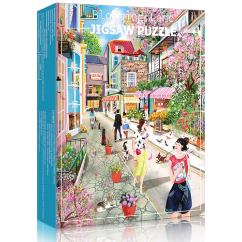 HUADADA 1000 Piece Puzzle for Adults - City Street Scenery, Matte Finish, Eye-Friendly Craftsmanship, Relaxation Gift for Puzzle Lovers - color: City Street Scenery