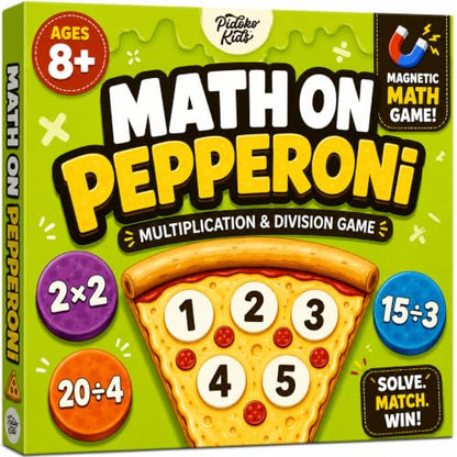 Matheroni Pepperoni Math Games for Kids 8-12, Multiplication and Division | 3rd-6th Grade STEM Board Game, Homeschool & Classroom Learning, Educational & Fun Pizza Game for 8+ year old - size: Multiplication & Division