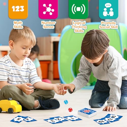 Aizweb Math Games for Kids - Addition, Subtraction, Multiplication, Division Flash Cards - Educational Learning Counting for Homeschool, Classroom, Travel - Indoor Outdoor Dice Family Game - style: Mental Math