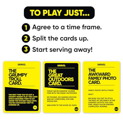 Hasbro SERVD Kids vs Parents Edition Game – Hilarious Real-Life Family Card Game for Kids, Teens, Adults – Fun Challenges – 2-6 Players – Ages 8+ - style: Kids vs Parents